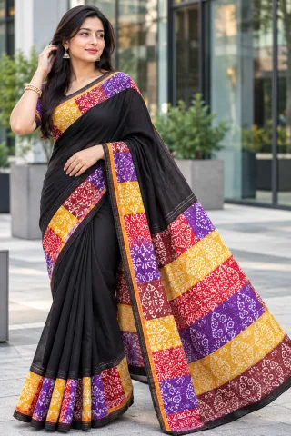 Handmade Saree — Black